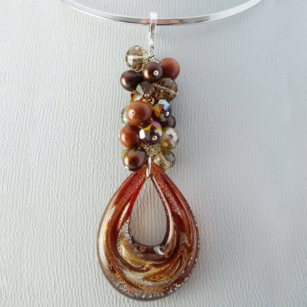 Italian Murano Cluster Pendant